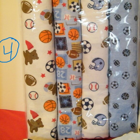 Couvertures emmaillotement ou intimité d'allaitement, ens. de 4, Fille ou Garçon - Picture 5 of 11